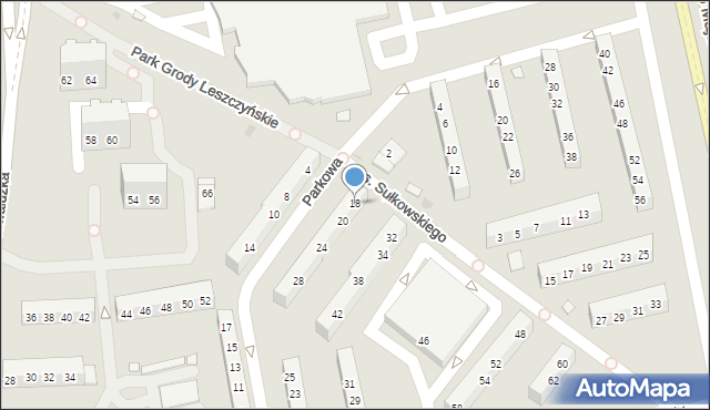 Leszno, Osiedle Sułkowskiego Józefa, 18, mapa Leszno