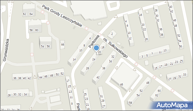 Leszno, Osiedle Sułkowskiego Józefa, 22, mapa Leszno