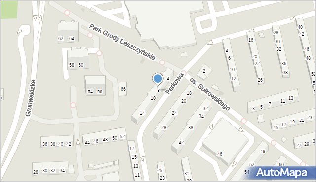 Leszno, Osiedle Sułkowskiego Józefa, 8, mapa Leszno