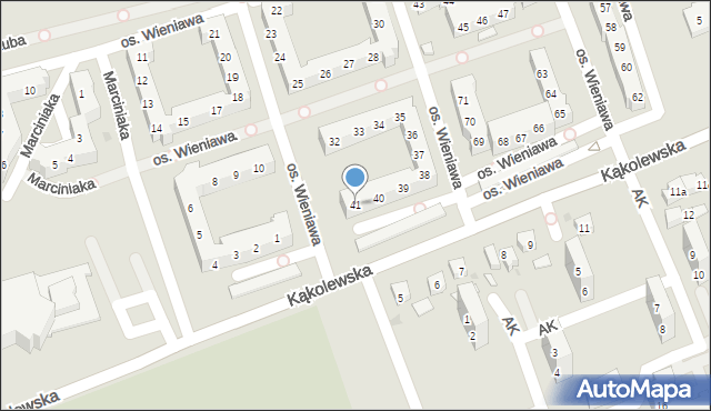 Leszno, Osiedle Wieniawa, 41, mapa Leszno