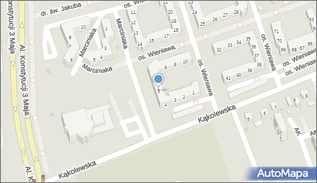 Leszno, Osiedle Wieniawa, 5, mapa Leszno