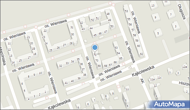 Leszno, Osiedle Wieniawa, 71, mapa Leszno