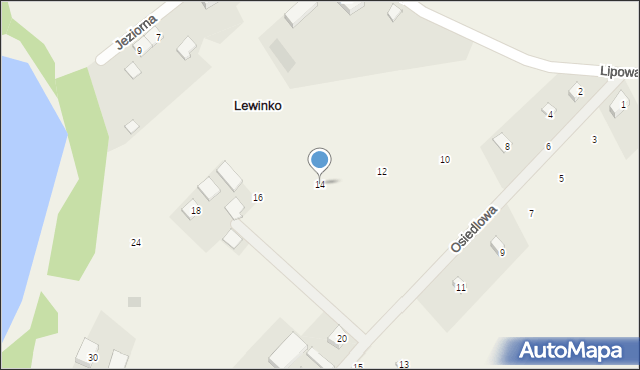 Lewinko, Osiedlowa, 14, mapa Lewinko