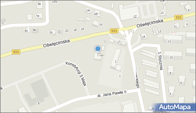 Libiąż, Oświęcimska, 19, mapa Libiąż