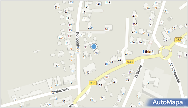 Libiąż, Oświęcimska, 48a, mapa Libiąż