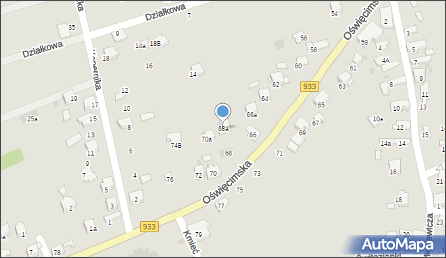 Libiąż, Oświęcimska, 68a, mapa Libiąż
