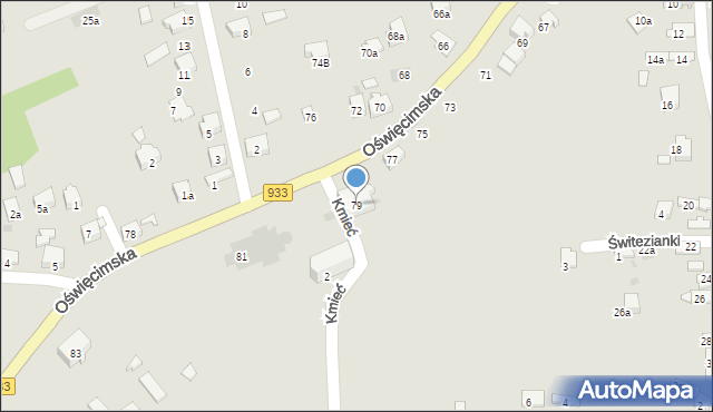 Libiąż, Oświęcimska, 79, mapa Libiąż