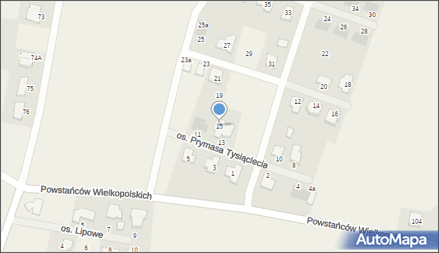Lipno, Osiedle Prymasa Tysiąclecia, 15, mapa Lipno