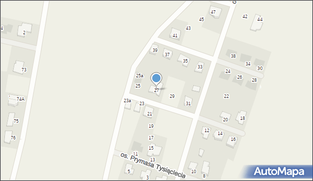 Lipno, Osiedle Prymasa Tysiąclecia, 27, mapa Lipno