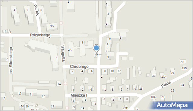 Lipno, Osiedle Jagiellonów, 10, mapa Lipno