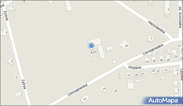 Lipno, Ośmiałowska, 4, mapa Lipno