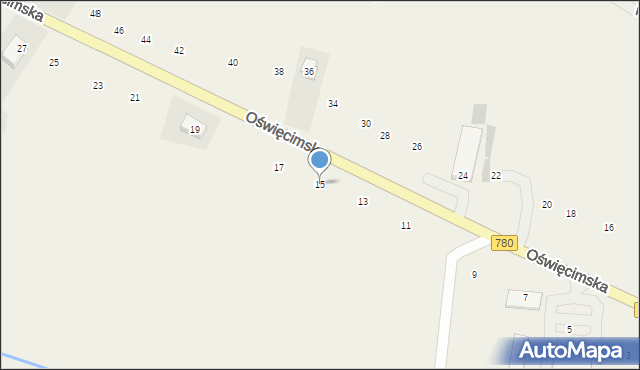Liszki, Oświęcimska, 15, mapa Liszki