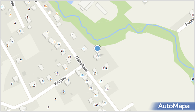 Łodygowice, Osiedlowa, 11, mapa Łodygowice