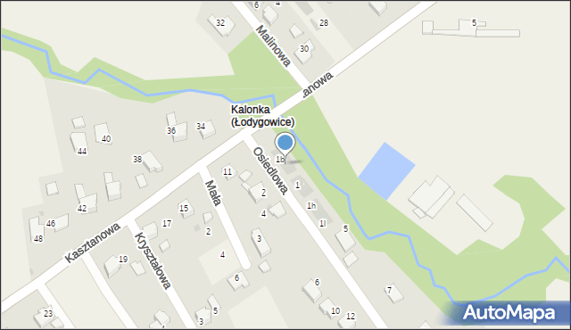 Łodygowice, Osiedlowa, 1c, mapa Łodygowice