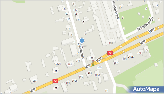 Łódź, Oświatowa, 1, mapa Łodzi