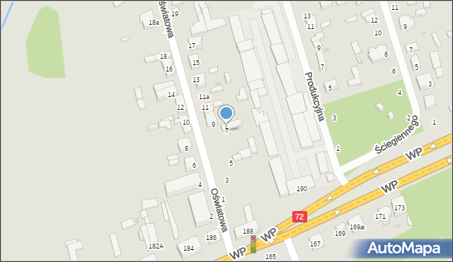 Łódź, Oświatowa, 7, mapa Łodzi