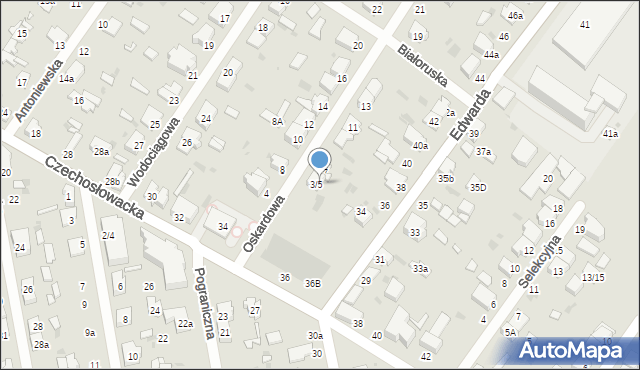 Łódź, Oskardowa, 5, mapa Łodzi