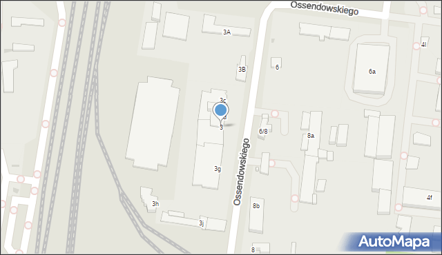 Łódź, Ossendowskiego Ferdynanda, 3, mapa Łodzi