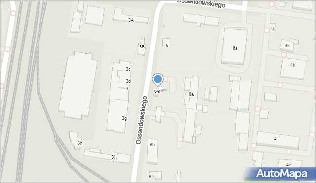 Łódź, Ossendowskiego Ferdynanda, 6/8, mapa Łodzi