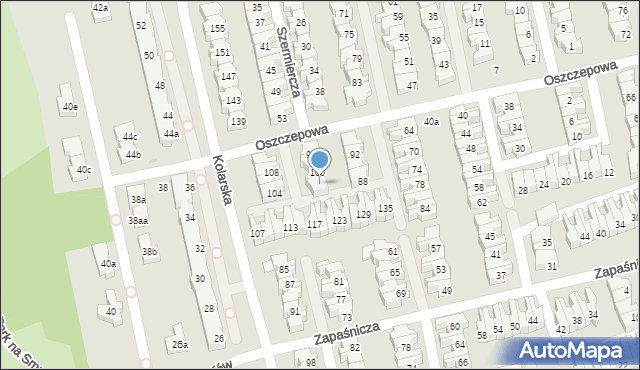 Łódź, Oszczepowa, 102, mapa Łodzi