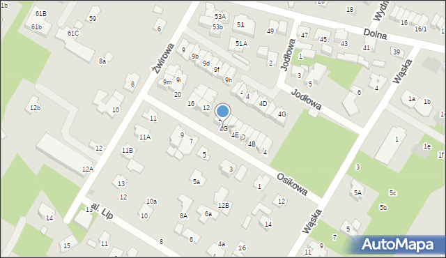 Łomianki, Osikowa, 4G, mapa Łomianki