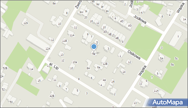 Łomianki, Osikowa, 5a, mapa Łomianki