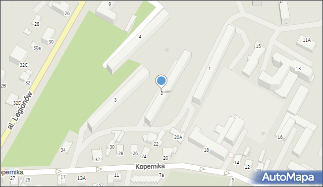 Łomża, Osiedle Bohaterów Monte Cassino, 2, mapa Łomży