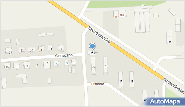 Lotyń, Osiedle, 25a, mapa Lotyń