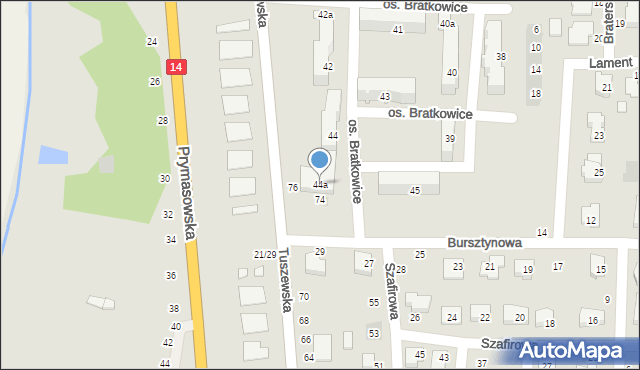 Łowicz, Osiedle Bratkowice, 44a, mapa Łowicza