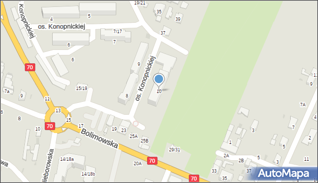 Łowicz, Osiedle Konopnickiej Marii, 10, mapa Łowicza