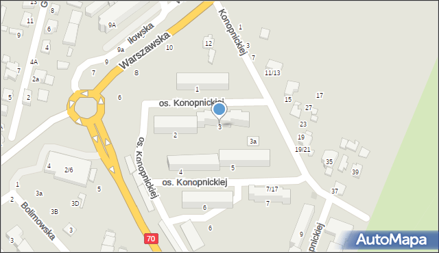 Łowicz, Osiedle Konopnickiej Marii, 3, mapa Łowicza