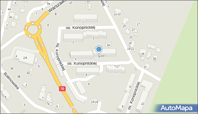 Łowicz, Osiedle Konopnickiej Marii, 5, mapa Łowicza