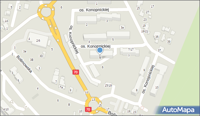 Łowicz, Osiedle Konopnickiej Marii, 6, mapa Łowicza