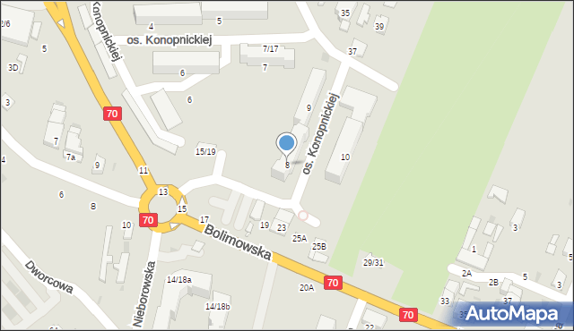 Łowicz, Osiedle Konopnickiej Marii, 8, mapa Łowicza