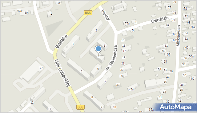 Lubaczów, Osiedle Mickiewicza Adama, 4, mapa Lubaczów