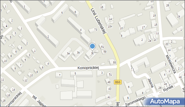 Lubaczów, Osiedle Unii Lubelskiej, 3c, mapa Lubaczów