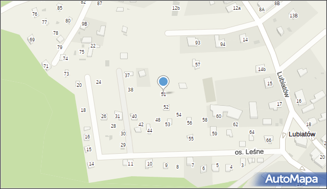 Lubiatów, Osiedle Leśne, 51, mapa Lubiatów