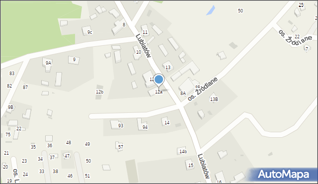 Lubiatów, Osiedle Źródlane, 12a, mapa Lubiatów