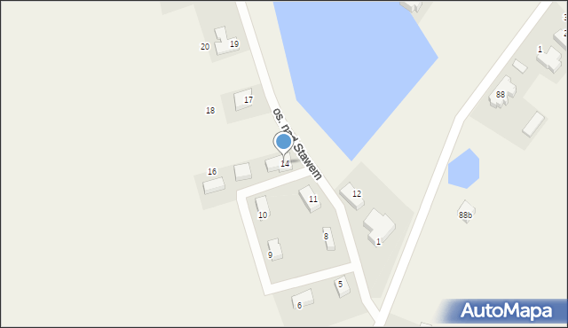 Lubieszów, Osiedle nad Stawem, 14, mapa Lubieszów