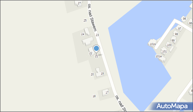 Lubieszów, Osiedle nad Stawem, 21, mapa Lubieszów