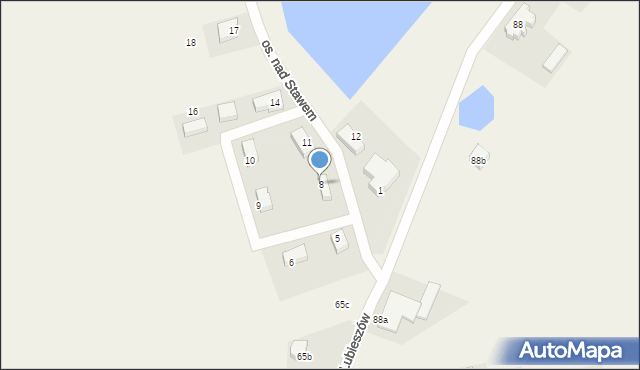Lubieszów, Osiedle nad Stawem, 8, mapa Lubieszów