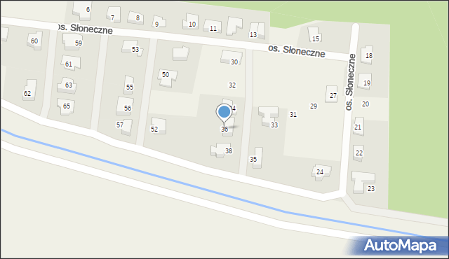 Lubieszów, Osiedle Słoneczne, 36, mapa Lubieszów