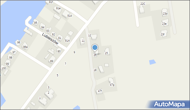 Lubieszów, Osiedle Zielona Polana, 16, mapa Lubieszów