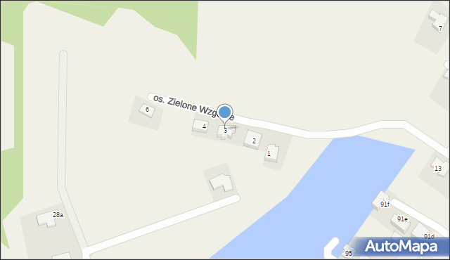Lubieszów, Osiedle Zielone Wzgórze, 3, mapa Lubieszów