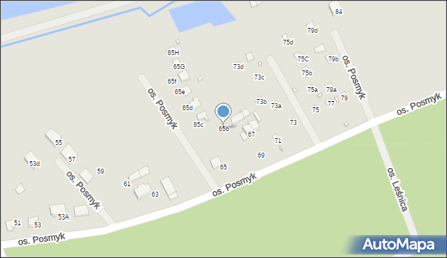 Lubliniec, Osiedle Posmyk, 65b, mapa Lubliniec