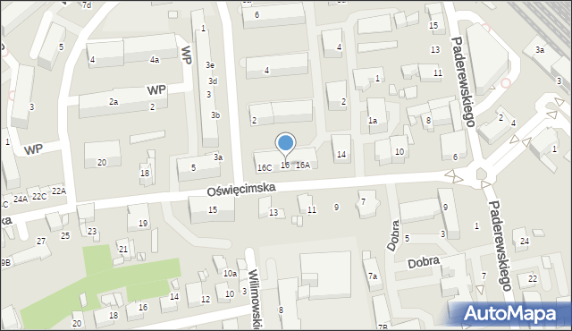 Lubliniec, Oświęcimska, 16, mapa Lubliniec