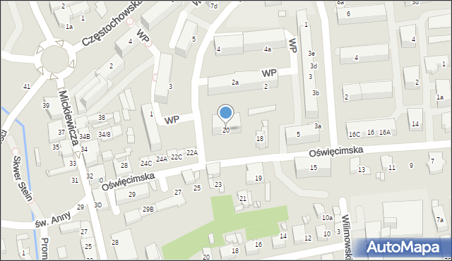 Lubliniec, Oświęcimska, 20, mapa Lubliniec