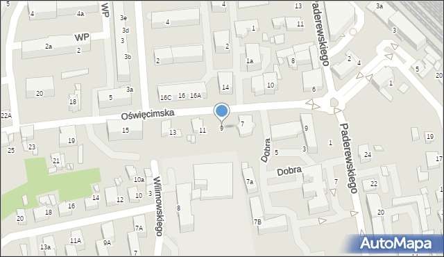 Lubliniec, Oświęcimska, 9, mapa Lubliniec