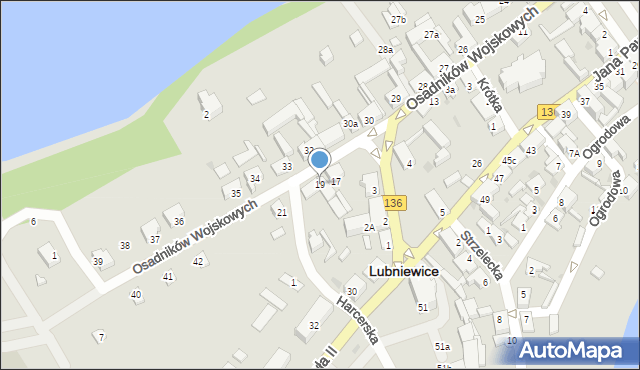 Lubniewice, Osadników Wojskowych, 19, mapa Lubniewice