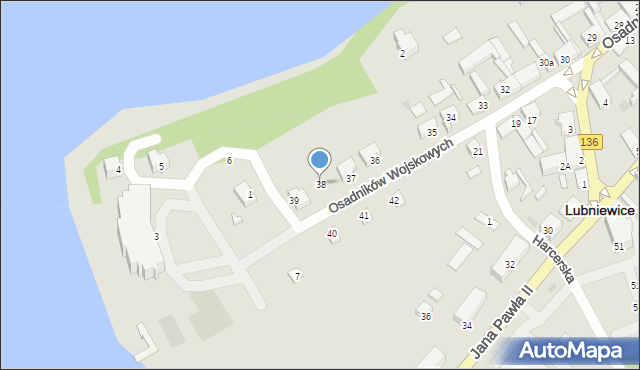 Lubniewice, Osadników Wojskowych, 38, mapa Lubniewice